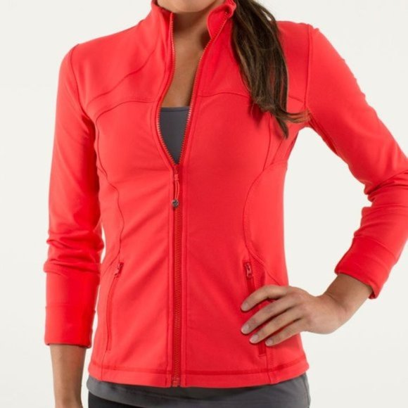 lululemon athletica Jackets & Blazers - Lululemon Forme Jacket Full Zip Activewear Yoga Running Love Red Women's Size 12